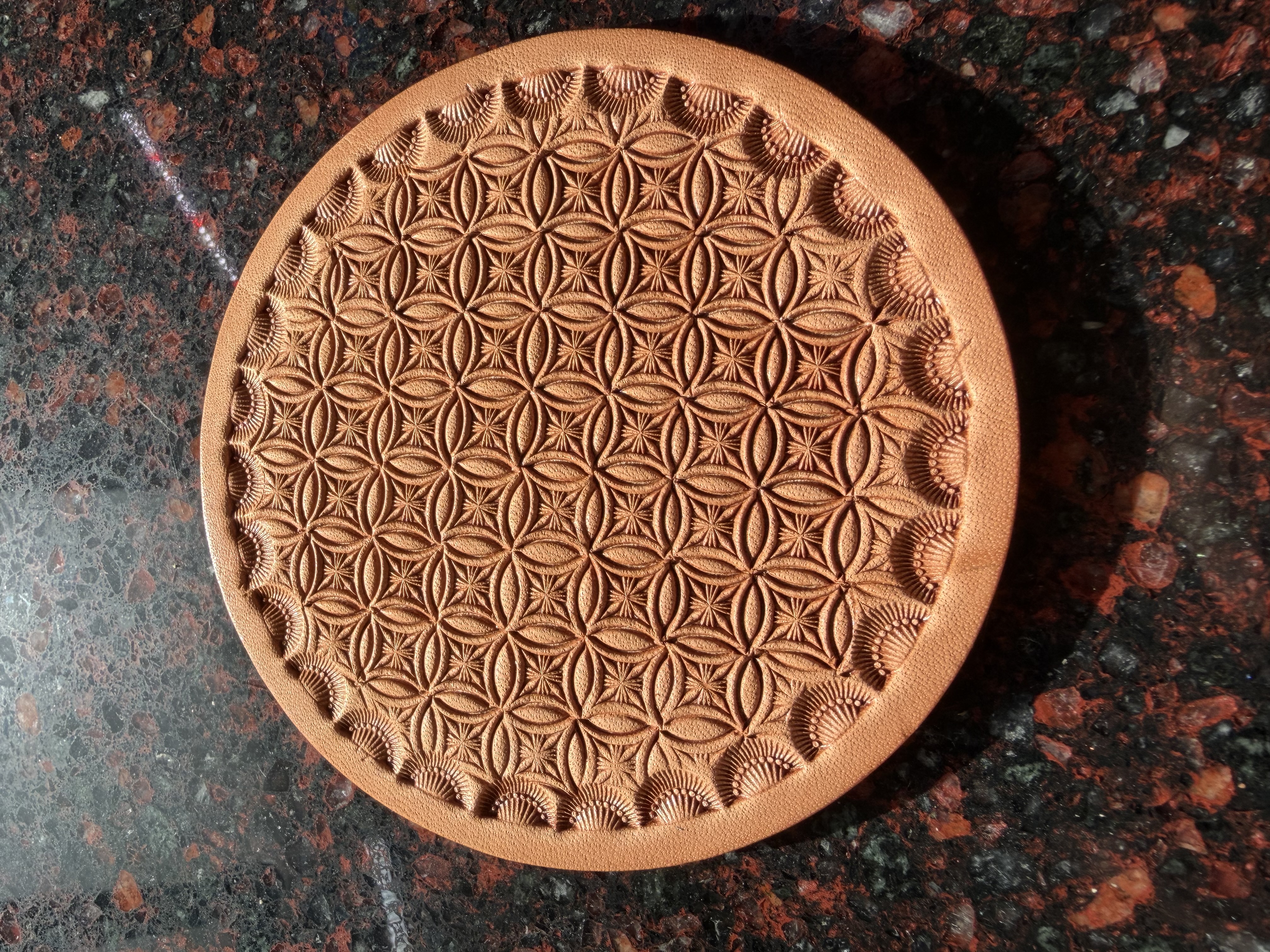 Handmade leather coasters