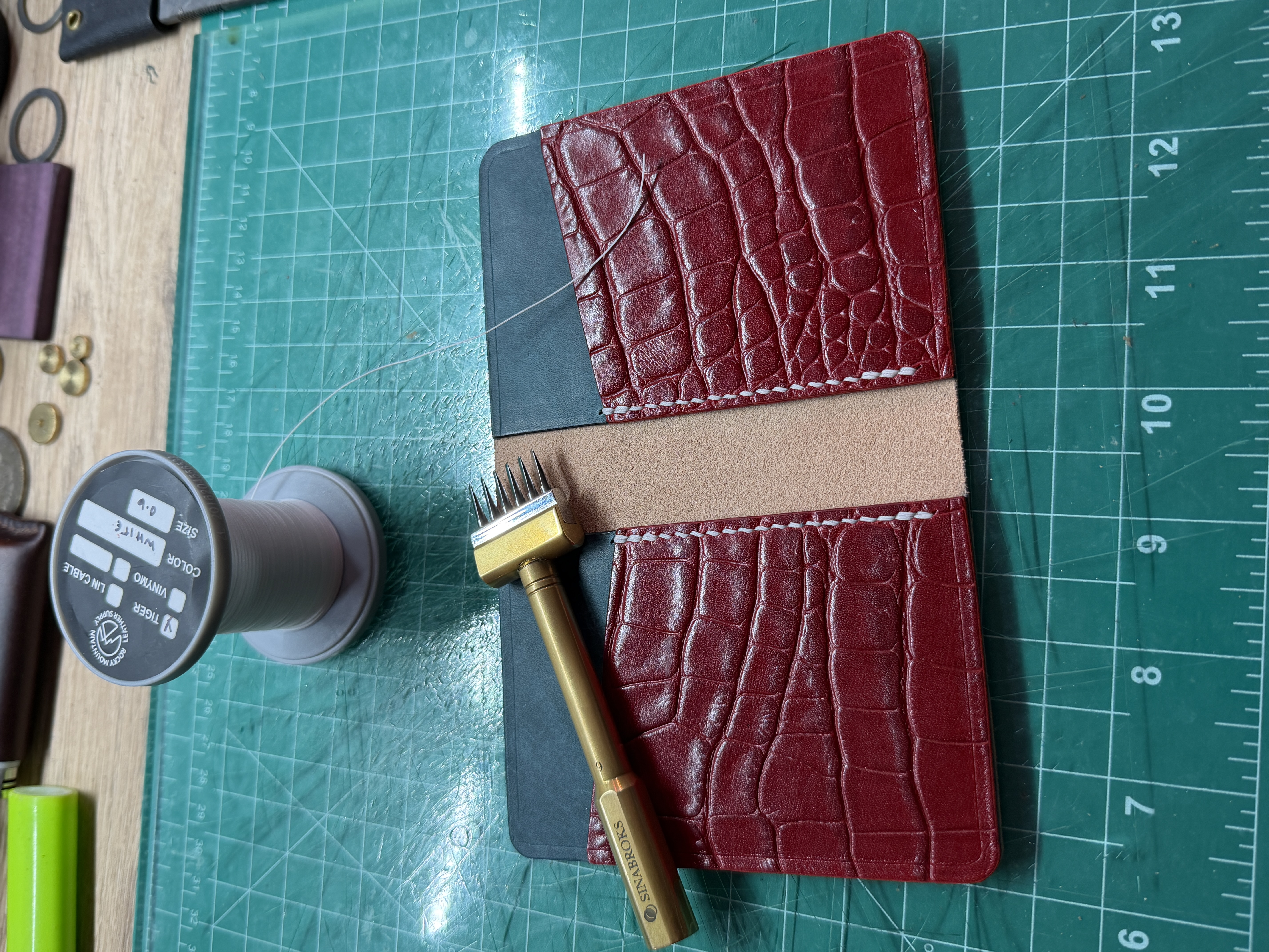 Leather cut by hand