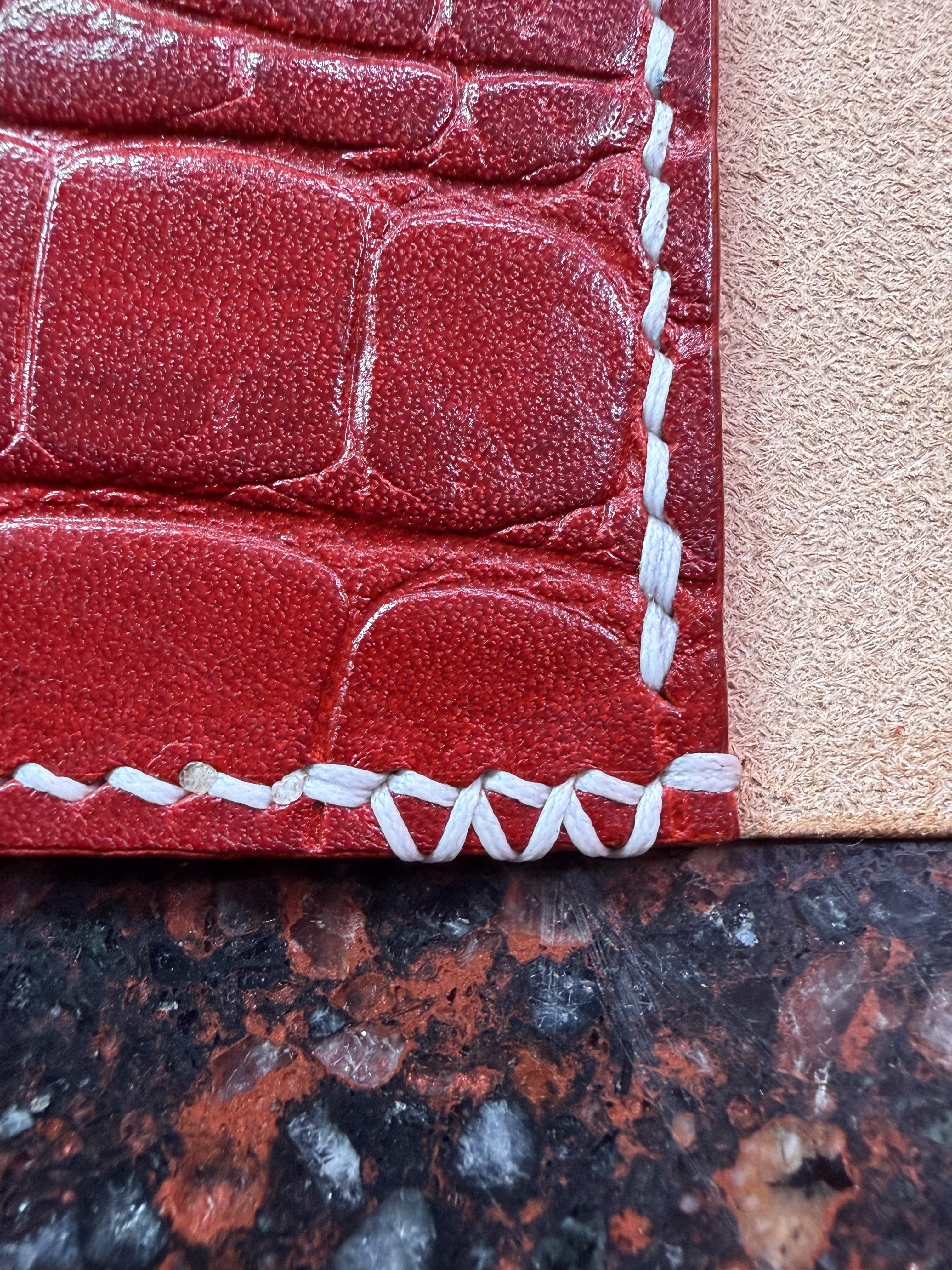 Leather stitching detail