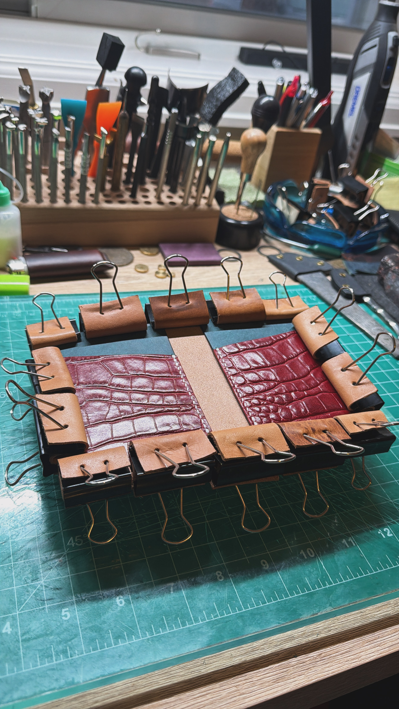 Finished leather edge detail